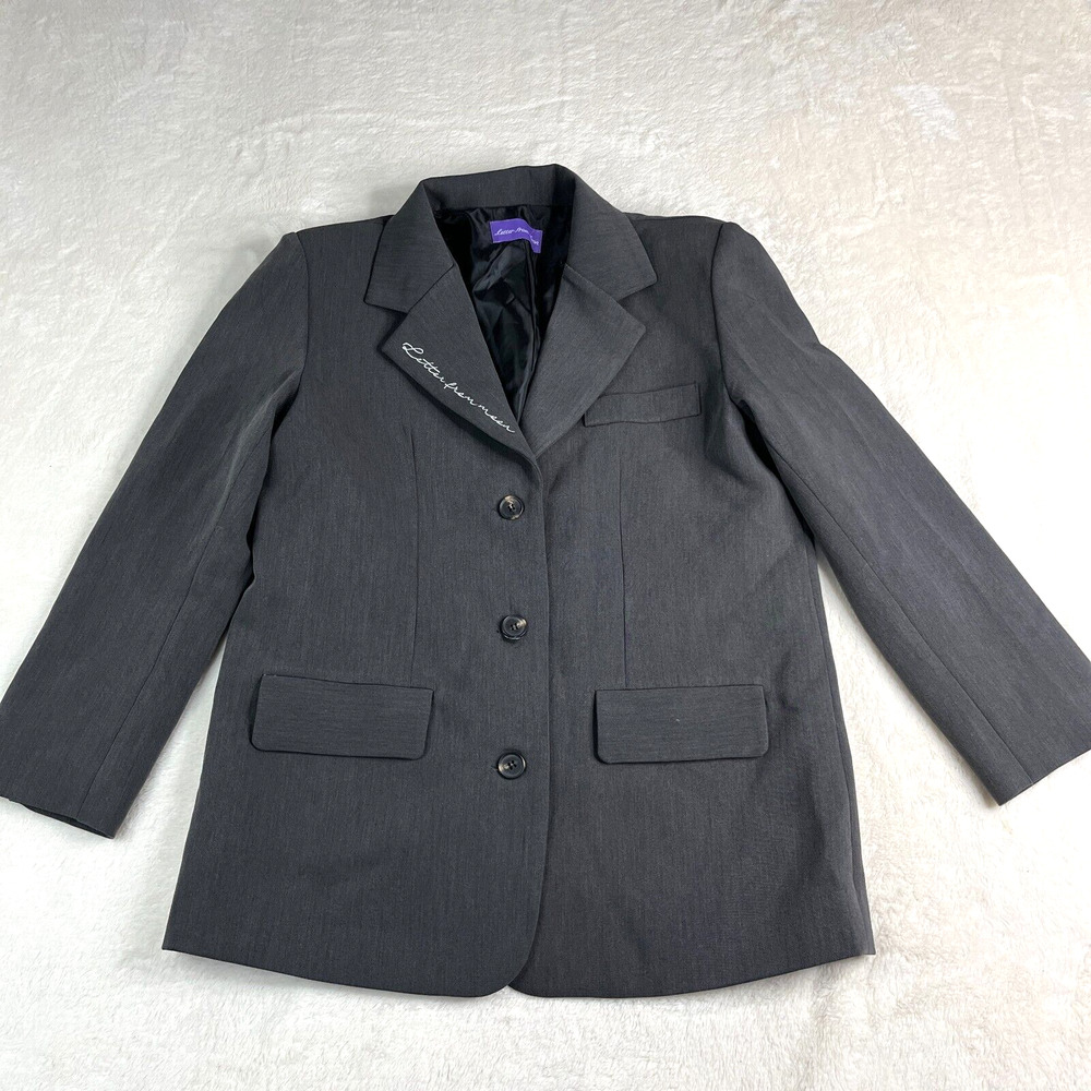 Letter from moon Womens Size M Blazer Jacket Dark Gray 3 Button